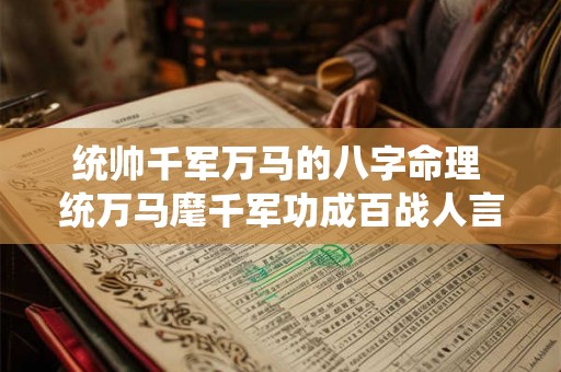 统帅千军万马的八字命理 统万马麾千军功成百战人言信 统帅千军万马的八字命理 统万马麾千军功成百战人言信
