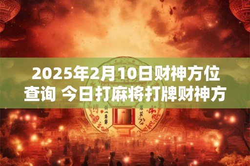 2025年2月10日财神方位查询 今日打麻将打牌财神方位 2025年2月10日财神方位查询 今日打麻将打牌财神方位