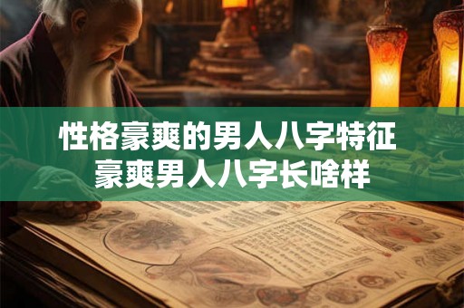 性格豪爽的男人八字特征 豪爽男人八字长啥样