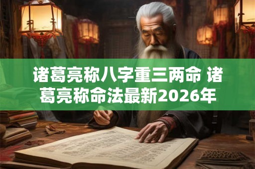 诸葛亮称八字重三两命 诸葛亮称命法最新2026年 诸葛亮称八字重三两命 诸葛亮称命法最新2026年