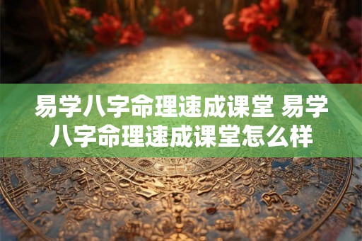 易学八字命理速成课堂 易学八字命理速成课堂怎么样 易学八字命理速成课堂 易学八字命理速成课堂怎么样