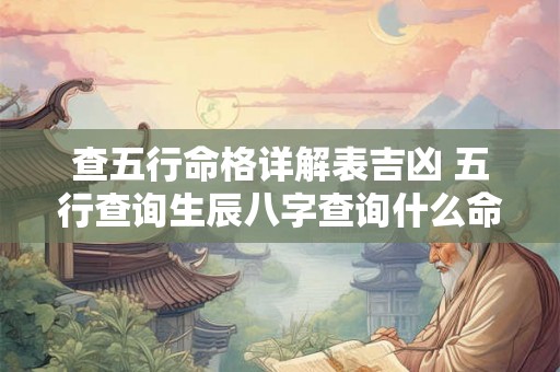 查五行命格详解表吉凶 五行查询生辰八字查询什么命 查五行命格详解表吉凶 五行查询生辰八字查询什么命