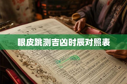 眼皮跳测吉凶时辰对照表 眼皮跳测吉凶时辰对照表