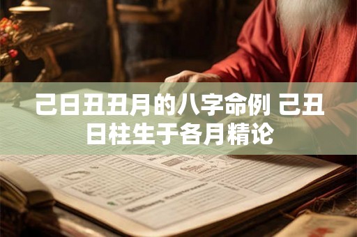 己日丑丑月的八字命例 己丑日柱生于各月精论 己日丑丑月的八字命例 己丑日柱生于各月精论
