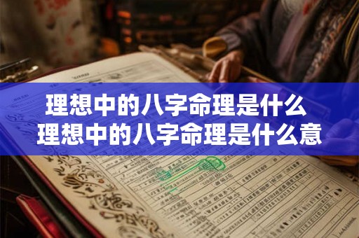 理想中的八字命理是什么 理想中的八字命理是什么意思 理想中的八字命理是什么 理想中的八字命理是什么意思