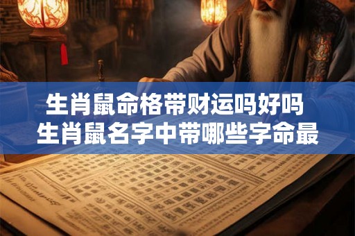 生肖鼠命格带财运吗好吗 生肖鼠名字中带哪些字命最好 生肖鼠命格带财运吗好吗 生肖鼠名字中带哪些字命最好