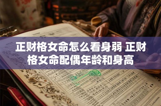 正财格女命怎么看身弱 正财格女命配偶年龄和身高 正财格女命怎么看身弱 正财格女命配偶年龄和身高