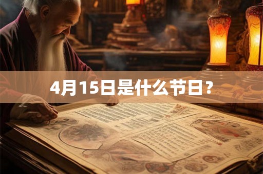 4月15日是什么节日? 4月15日是什么节日?