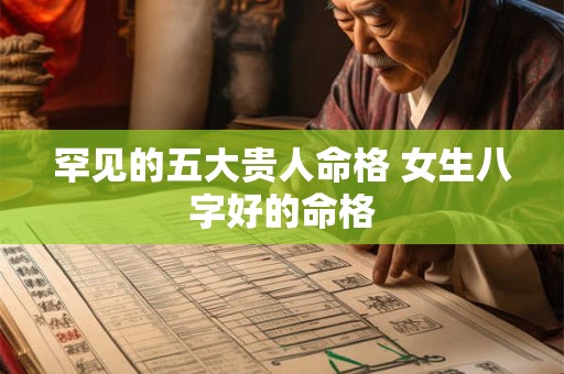 罕见的五大贵人命格 女生八字好的命格 罕见的五大贵人命格 女生八字好的命格