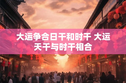 大运争合日干和时干 大运天干与时干相合 大运争合日干和时干 大运天干与时干相合