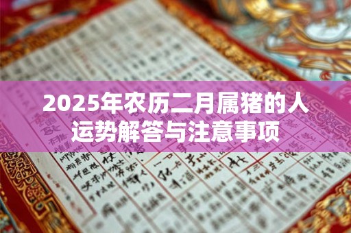 2025年农历二月属猪的人运势解答与注意事项