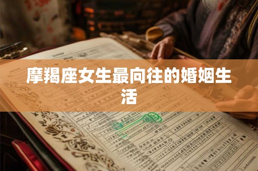 摩羯座女生最向往的婚姻生活
