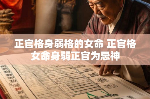 正官格身弱格的女命 正官格女命身弱正官为忌神 正官格身弱格的女命 正官格女命身弱正官为忌神