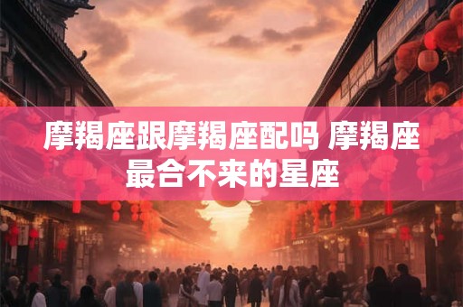 摩羯座跟摩羯座配吗 摩羯座最合不来的星座 摩羯座跟摩羯座配吗 摩羯座最合不来的星座