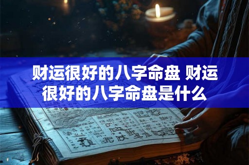 财运很好的八字命盘 财运很好的八字命盘是什么