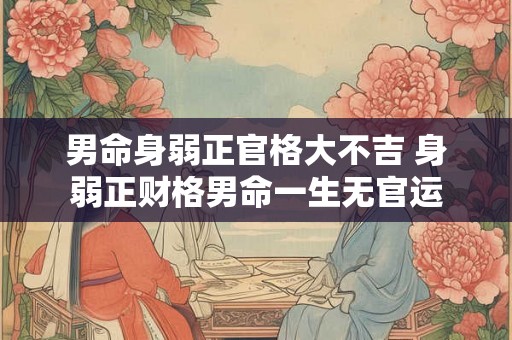 男命身弱正官格大不吉 身弱正财格男命一生无官运 男命身弱正官格大不吉 身弱正财格男命一生无官运