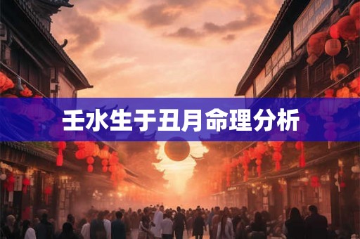 壬水生于丑月命理分析 壬水生于丑月命理分析