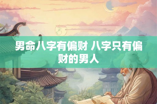男命八字有偏财 八字只有偏财的男人 男命八字有偏财 八字只有偏财的男人