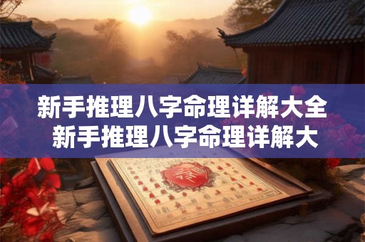 新手推理八字命理详解大全 新手推理八字命理详解大全图解 新手推理八字命理详解大全 新手推理八字命理详解大全图解