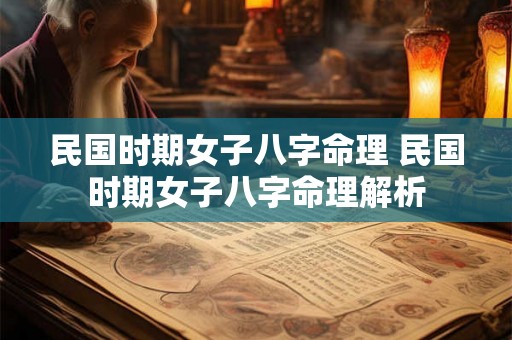 民国时期女子八字命理 民国时期女子八字命理解析