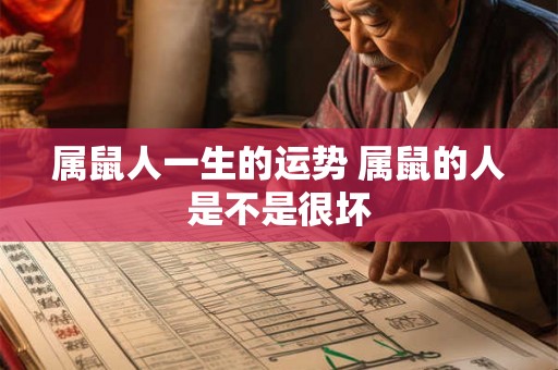属鼠人一生的运势 属鼠的人是不是很坏