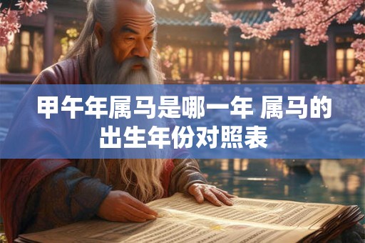 甲午年属马是哪一年 属马的出生年份对照表 甲午年属马是哪一年 属马的出生年份对照表