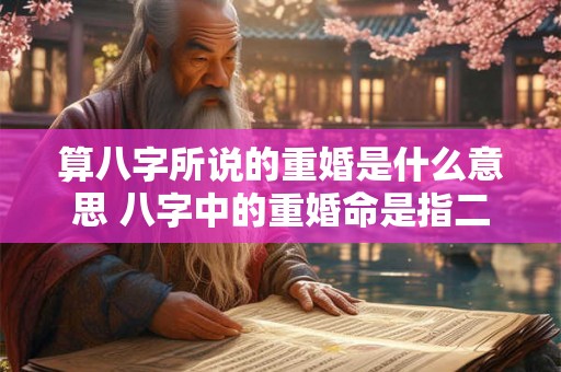 算八字所说的重婚是什么意思 八字中的重婚命是指二婚吗 算八字所说的重婚是什么意思 八字中的重婚命是指二婚吗