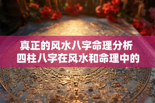 真正的风水八字命理分析 四柱八字在风水和命理中的应用 真正的风水八字命理分析 四柱八字在风水和命理中的应用