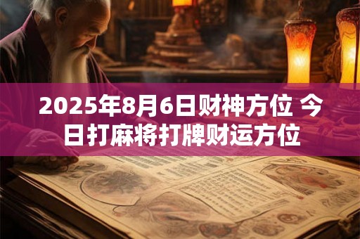 2025年8月6日财神方位 今日打麻将打牌财运方位