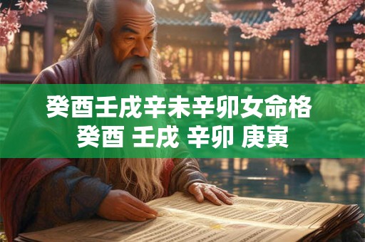 癸酉壬戌辛未辛卯女命格 癸酉 壬戌 辛卯 庚寅 癸酉壬戌辛未辛卯女命格 癸酉 壬戌 辛卯 庚寅