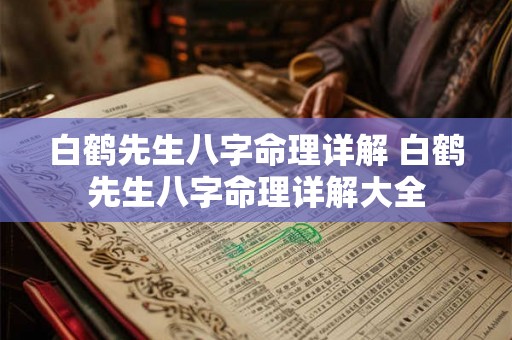 白鹤先生八字命理详解 白鹤先生八字命理详解大全