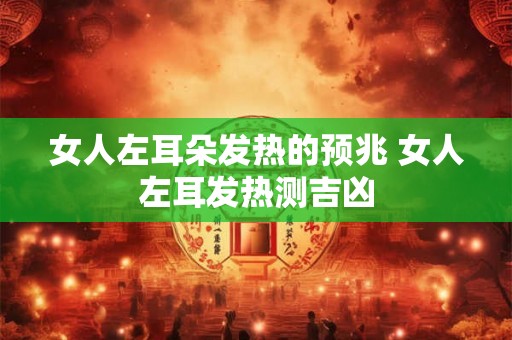 女人左耳朵发热的预兆 女人左耳发热测吉凶 女人左耳朵发热的预兆 女人左耳发热测吉凶