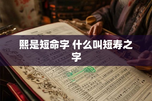 熙是短命字 什么叫短寿之字 熙是短命字 什么叫短寿之字