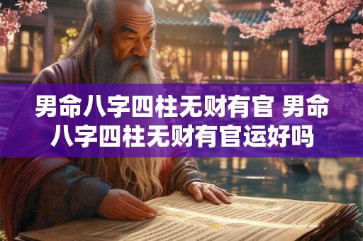 男命八字四柱无财有官 男命八字四柱无财有官运好吗