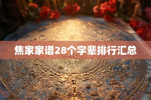 焦家家谱28个字辈排行汇总