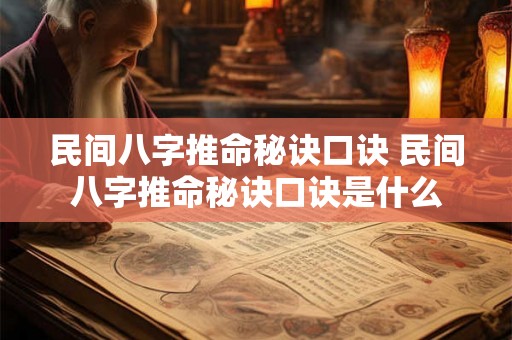民间八字推命秘诀口诀 民间八字推命秘诀口诀是什么 民间八字推命秘诀口诀 民间八字推命秘诀口诀是什么