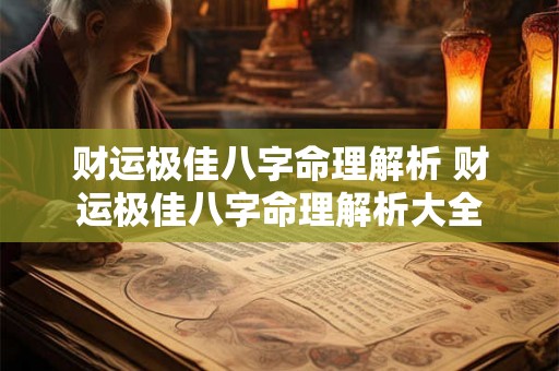 财运极佳八字命理解析 财运极佳八字命理解析大全