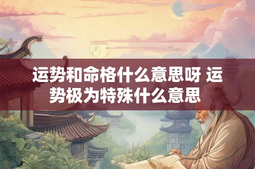 运势和命格什么意思呀 运势极为特殊什么意思 