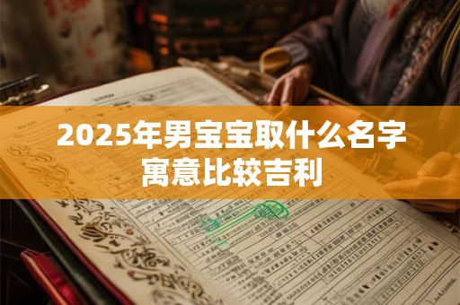 2025年男宝宝取什么名字寓意比较吉利