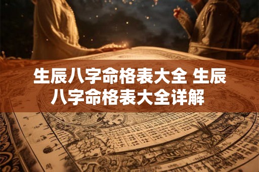 生辰八字命格表大全 生辰八字命格表大全详解 