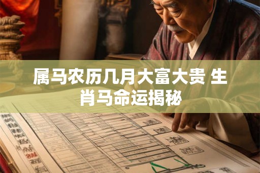 属马农历几月大富大贵 生肖马命运揭秘 属马农历几月大富大贵 生肖马命运揭秘