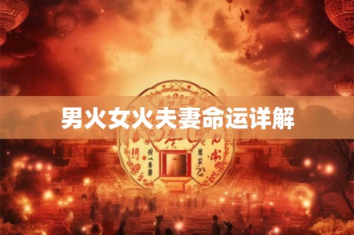 男火女火夫妻命运详解 男火女火夫妻命运详解