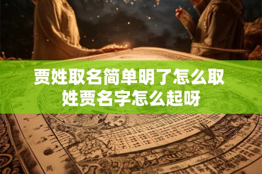 贾姓取名简单明了怎么取 姓贾名字怎么起呀