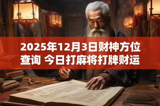 2025年12月3日财神方位查询 今日打麻将打牌财运方位 2025年12月3日财神方位查询 今日打麻将打牌财运方位