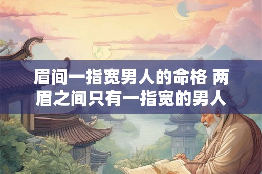 眉间一指宽男人的命格 两眉之间只有一指宽的男人