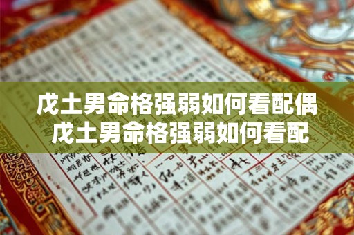 戊土男命格强弱如何看配偶 戊土男命格强弱如何看配偶年龄
