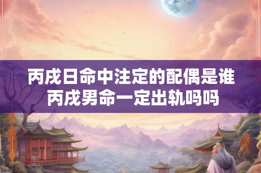 丙戌日命中注定的配偶是谁 丙戌男命一定出轨吗吗 丙戌日命中注定的配偶是谁 丙戌男命一定出轨吗吗