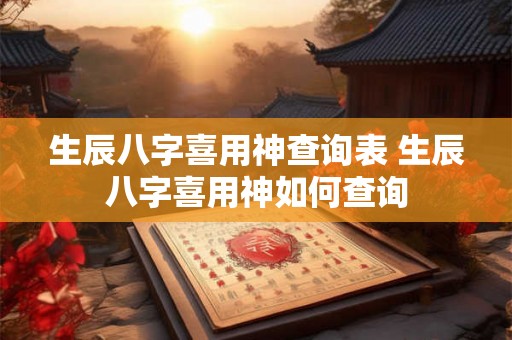 生辰八字喜用神查询表 生辰八字喜用神如何查询 生辰八字喜用神查询表 生辰八字喜用神如何查询