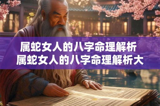 属蛇女人的八字命理解析 属蛇女人的八字命理解析大全 属蛇女人的八字命理解析 属蛇女人的八字命理解析大全