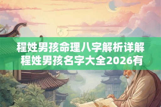 程姓男孩命理八字解析详解 程姓男孩名字大全2026有寓意的名字